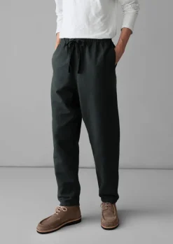 New Alfie Garment Dyed Herringbone Trousers Linen|Trousers