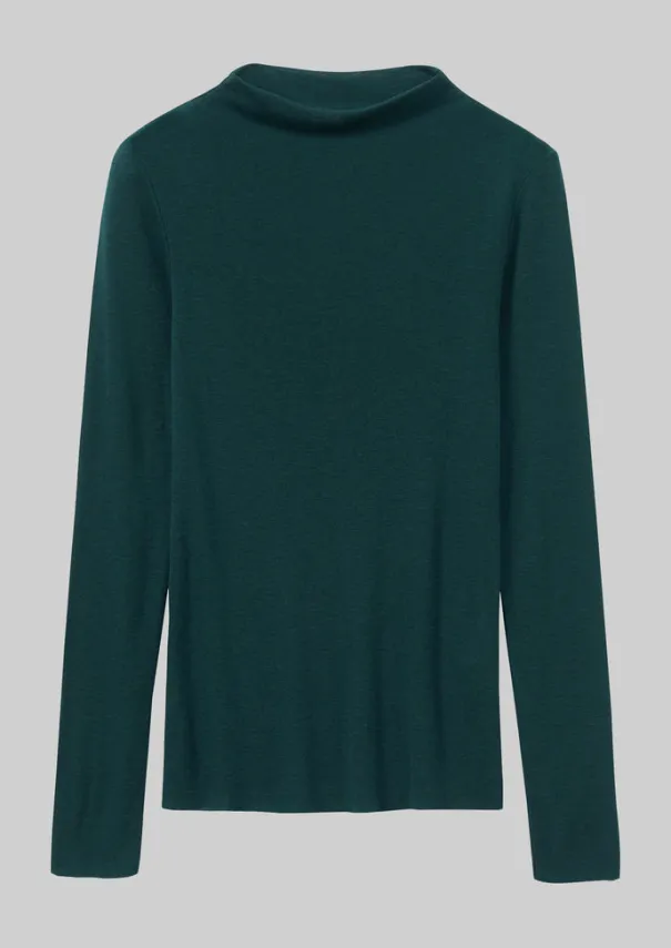 New Aster Wool Lyocell High Neck Tee Women Jersey|Tops & Tees