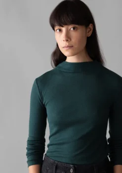 New Aster Wool Lyocell High Neck Tee Women Jersey|Tops & Tees