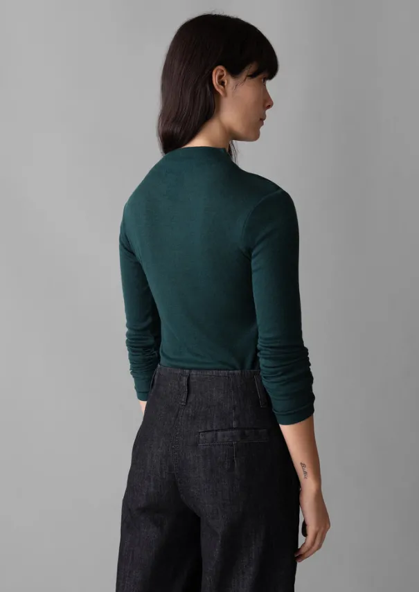 New Aster Wool Lyocell High Neck Tee Women Jersey|Tops & Tees