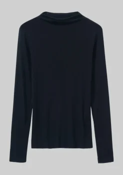 Hot Aster Wool Lyocell High Neck Tee Women Jersey|Tops & Tees