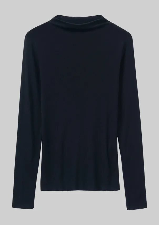 Hot Aster Wool Lyocell High Neck Tee Women Jersey|Tops & Tees