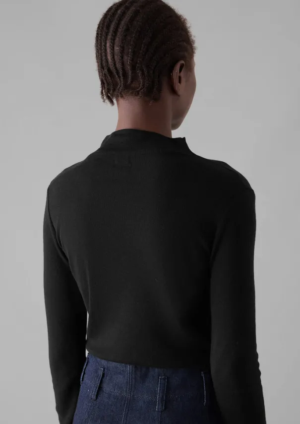 Hot Aster Wool Lyocell High Neck Tee Women Jersey|Tops & Tees
