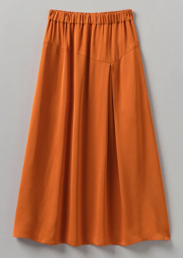 Hot Asymmetric Satin Crepe Skirt Women Skirts