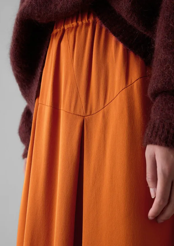 Hot Asymmetric Satin Crepe Skirt Women Skirts