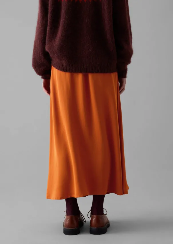 Hot Asymmetric Satin Crepe Skirt Women Skirts