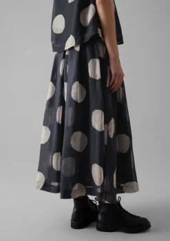 Batik Dot Pleated Skirt Women Skirts