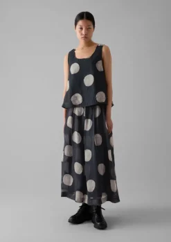Batik Dot Pleated Skirt Women Skirts