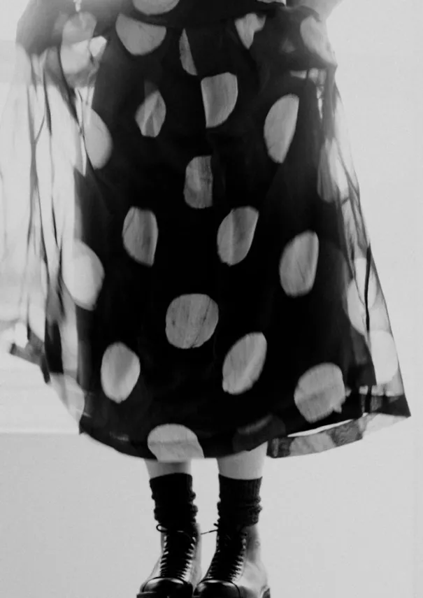 Batik Dot Pleated Skirt Women Skirts