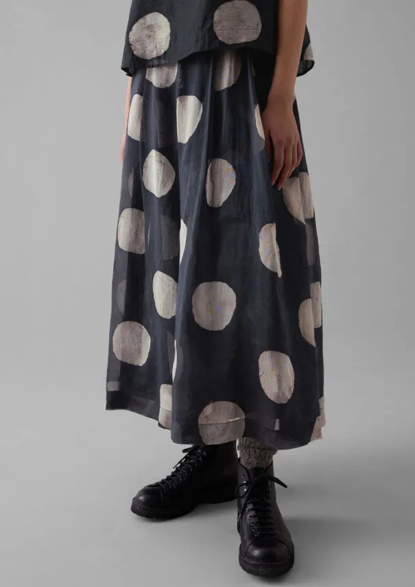 Batik Dot Pleated Skirt Women Skirts