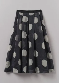 Batik Dot Pleated Skirt Women Skirts