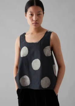 New Batik Dot Print Tank Top Women Tops & Tees