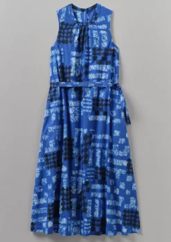 Sale Block Print Batik Poplin Dress Women Dresses