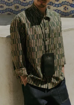 Clearance Block Print Irregular Check Shirt Shirts
