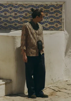 Clearance Block Print Irregular Check Shirt Shirts