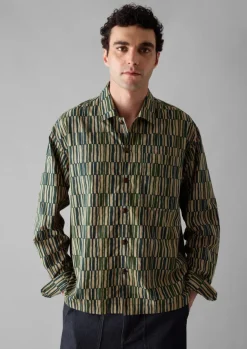 Clearance Block Print Irregular Check Shirt Shirts