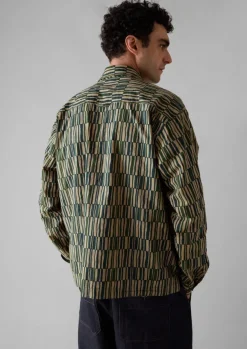 Clearance Block Print Irregular Check Shirt Shirts