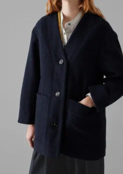 Discount Boiled Wool Short Coat Women Coats & Jackets