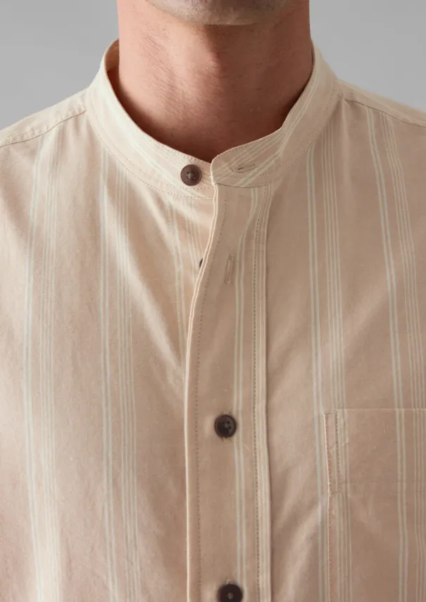 Clearance Bold Stripe Grandad Shirt Shirts