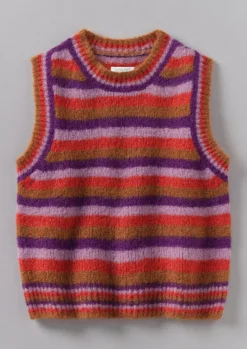 Best Brushed Alpaca Blend Stripe Tank Women Knitwear