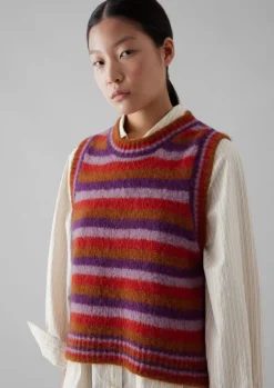 Best Brushed Alpaca Blend Stripe Tank Women Knitwear
