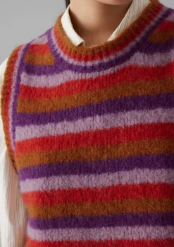 Best Brushed Alpaca Blend Stripe Tank Women Knitwear