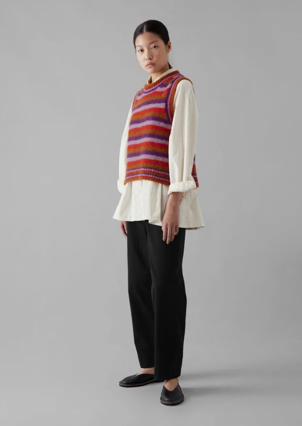 Best Brushed Alpaca Blend Stripe Tank Women Knitwear