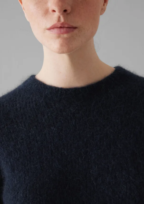 Outlet Brushed Alpaca High Neck Sweater Women Knitwear