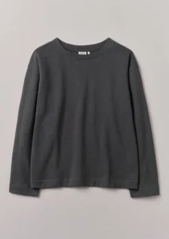 Hot Brushed Cotton Hemp Wide Neck Sweater Loungewear|Tops & Tees