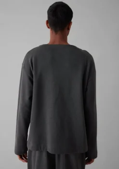 Hot Brushed Cotton Hemp Wide Neck Sweater Loungewear|Tops & Tees