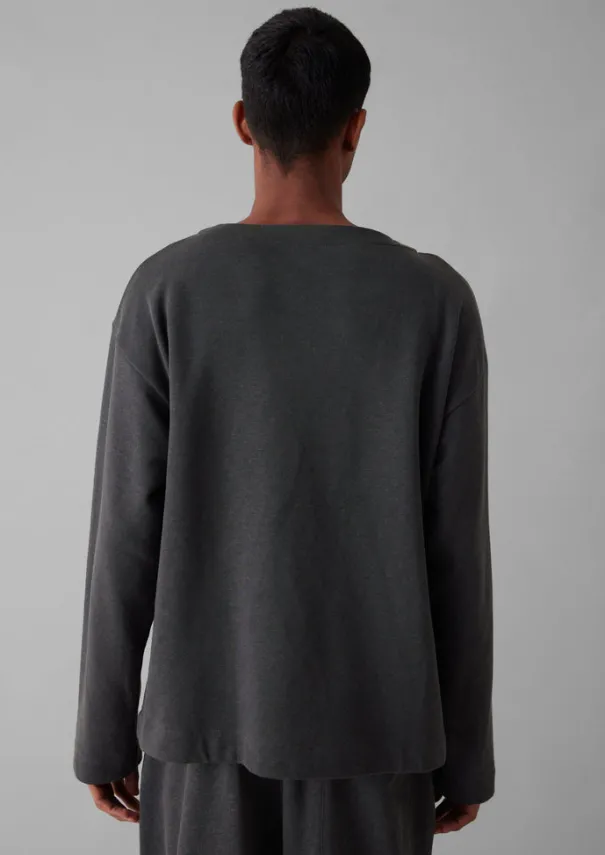 Hot Brushed Cotton Hemp Wide Neck Sweater Loungewear|Tops & Tees