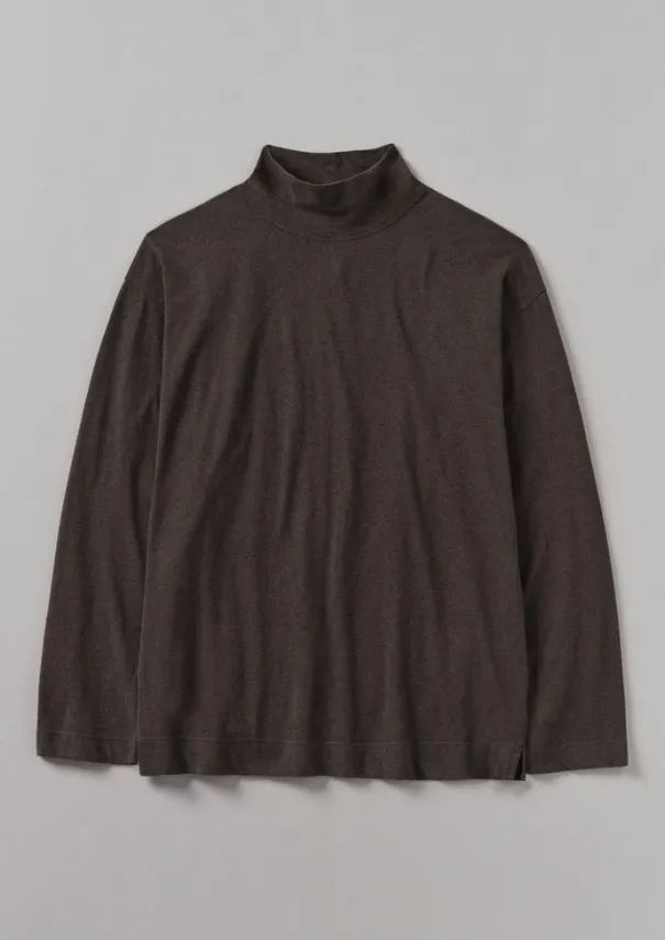 Hot Brushed Cotton High Neck Lounge Top Loungewear|Tops & Tees