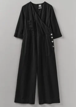 Brushed Cotton Linen Herringbone Jumpsuit Women Linen|Loungewear