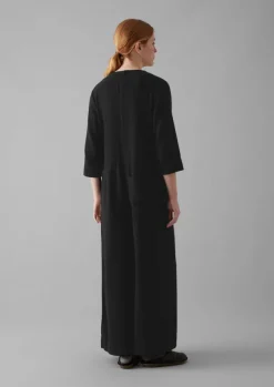 Brushed Cotton Linen Herringbone Jumpsuit Women Linen|Loungewear