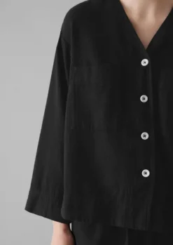 New Brushed Cotton Linen Herringbone Top Women Linen|Loungewear