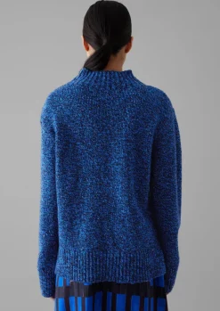 Best Button Shoulder Marled Donegal Wool Sweater Women Knitwear