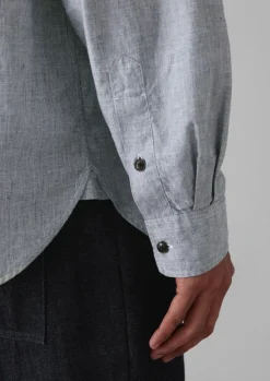 Outlet Chambray Cotton Linen Shirt Linen|Workwear