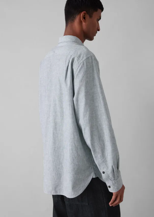 Outlet Chambray Cotton Linen Shirt Linen|Workwear