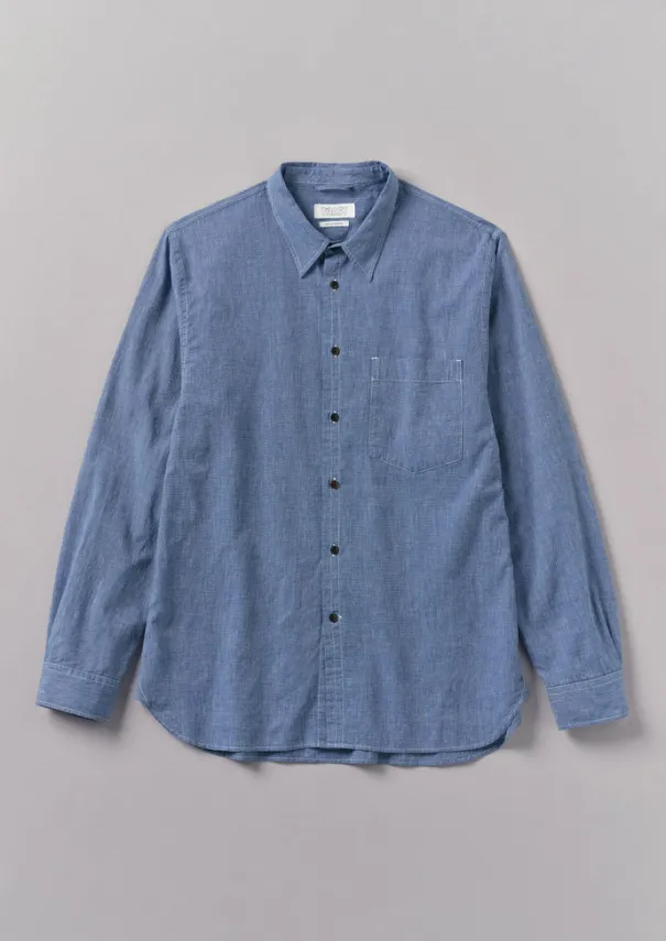 Chambray Cotton Linen Shirt Linen|Workwear