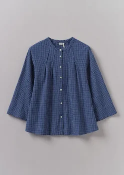 Outlet Check Crinkle Cotton Tie Shirt Women Loungewear|Tops & Tees
