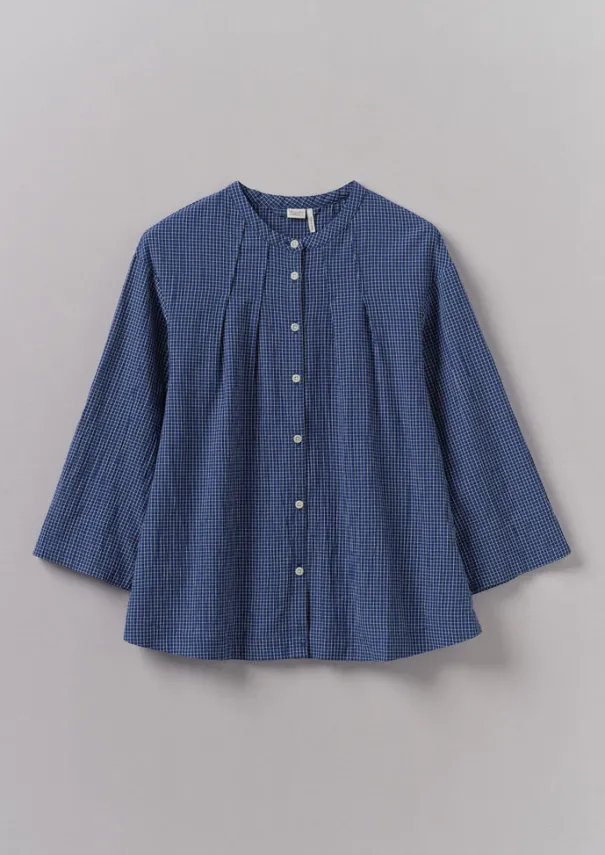 Outlet Check Crinkle Cotton Tie Shirt Women Loungewear|Tops & Tees