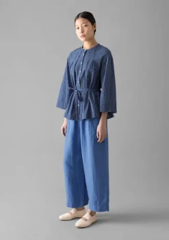 Outlet Check Crinkle Cotton Tie Shirt Women Loungewear|Tops & Tees