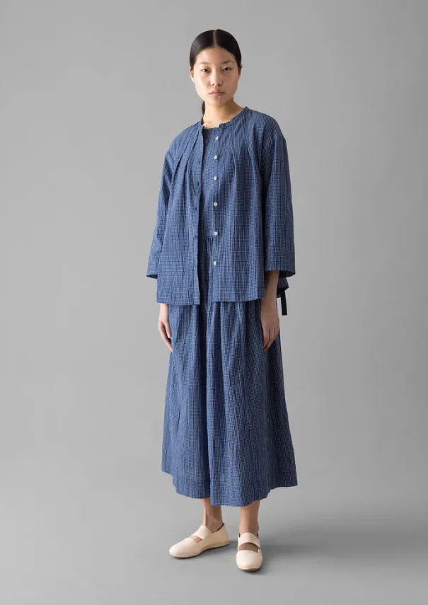 Outlet Check Crinkle Cotton Tie Shirt Women Loungewear|Tops & Tees