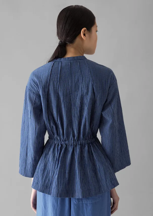 Outlet Check Crinkle Cotton Tie Shirt Women Loungewear|Tops & Tees