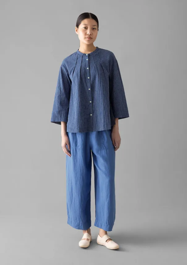 Outlet Check Crinkle Cotton Tie Shirt Women Loungewear|Tops & Tees