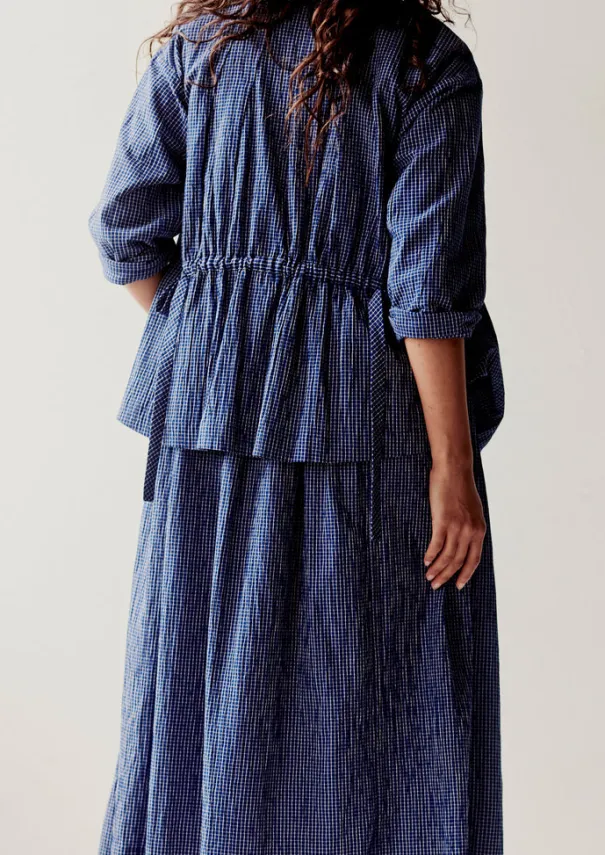 Outlet Check Crinkle Cotton Tie Shirt Women Loungewear|Tops & Tees