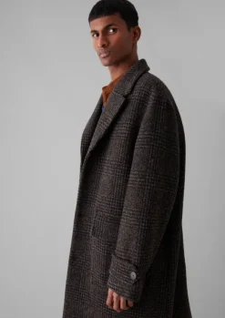 Sale Check Wool Overcoat Coats & Jackets