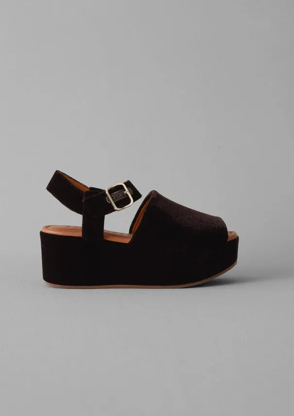 Outlet Chie Mihara Velvet Platform Shoes Women Sandals