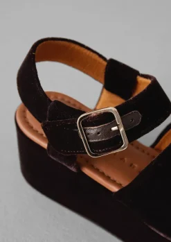 Outlet Chie Mihara Velvet Platform Shoes Women Sandals