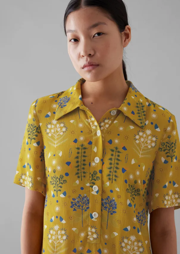 Clearance Collector Print Fluid Shirt Dress Women Dresses